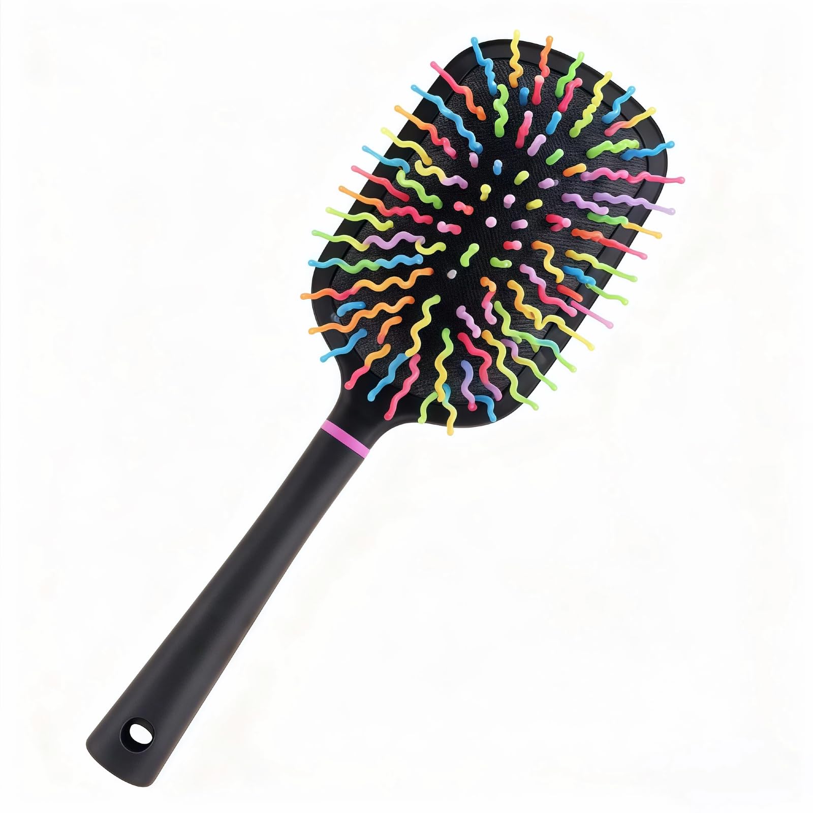 Hiiooweiyi tough rainbow bristle mane-tail brush detangles knots smoothly
