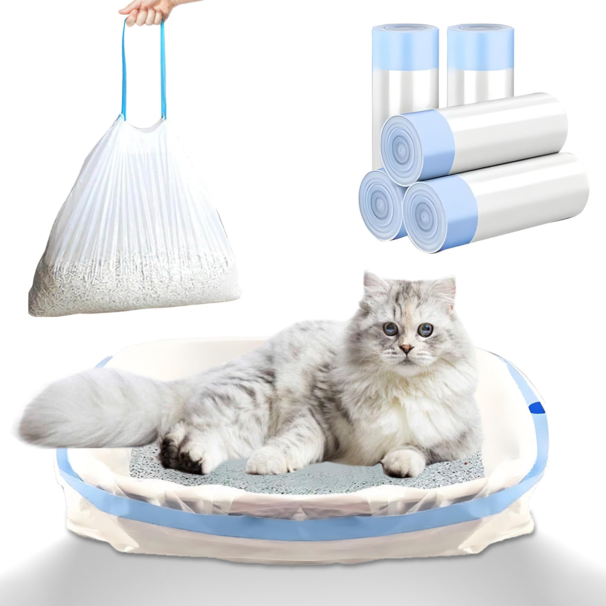 HIITYFF litter box liner pre-separated pack for quick cleanups