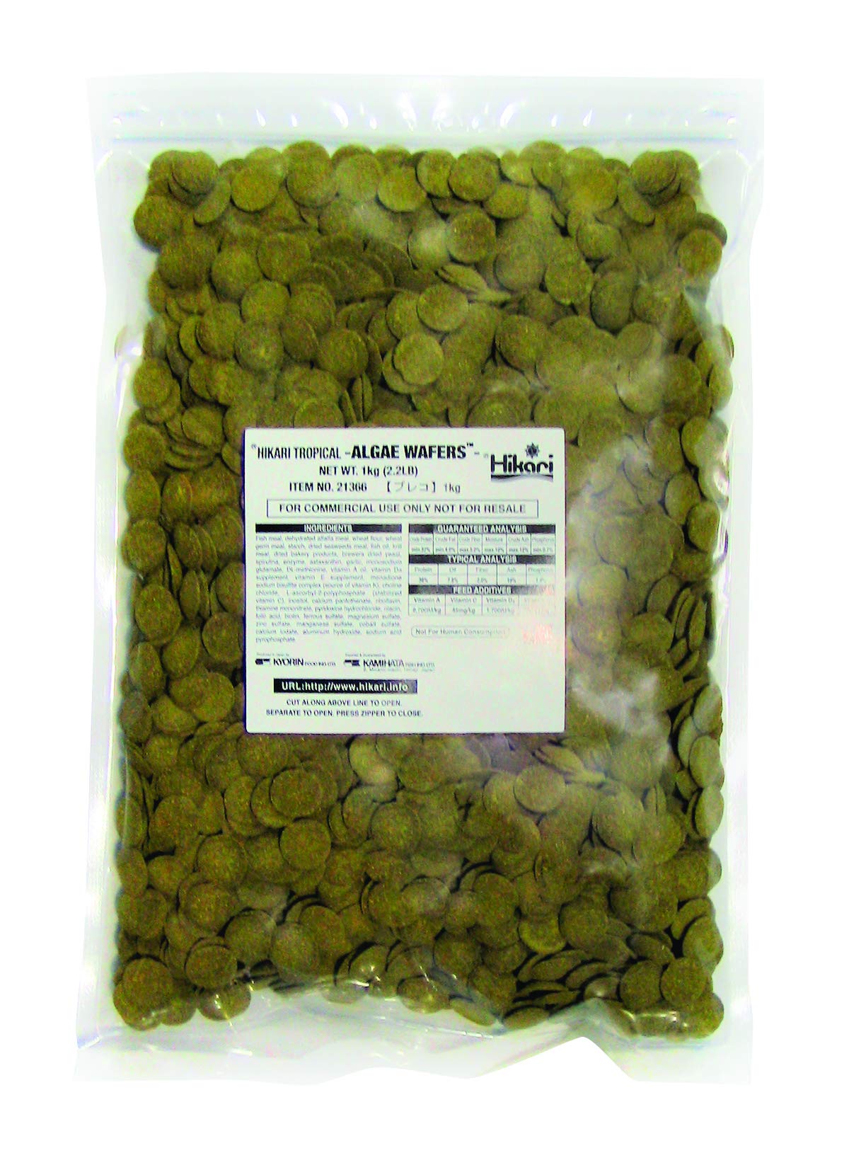 Hikari Algae Wafers in a pet dish, appealing algae-eater nutrition