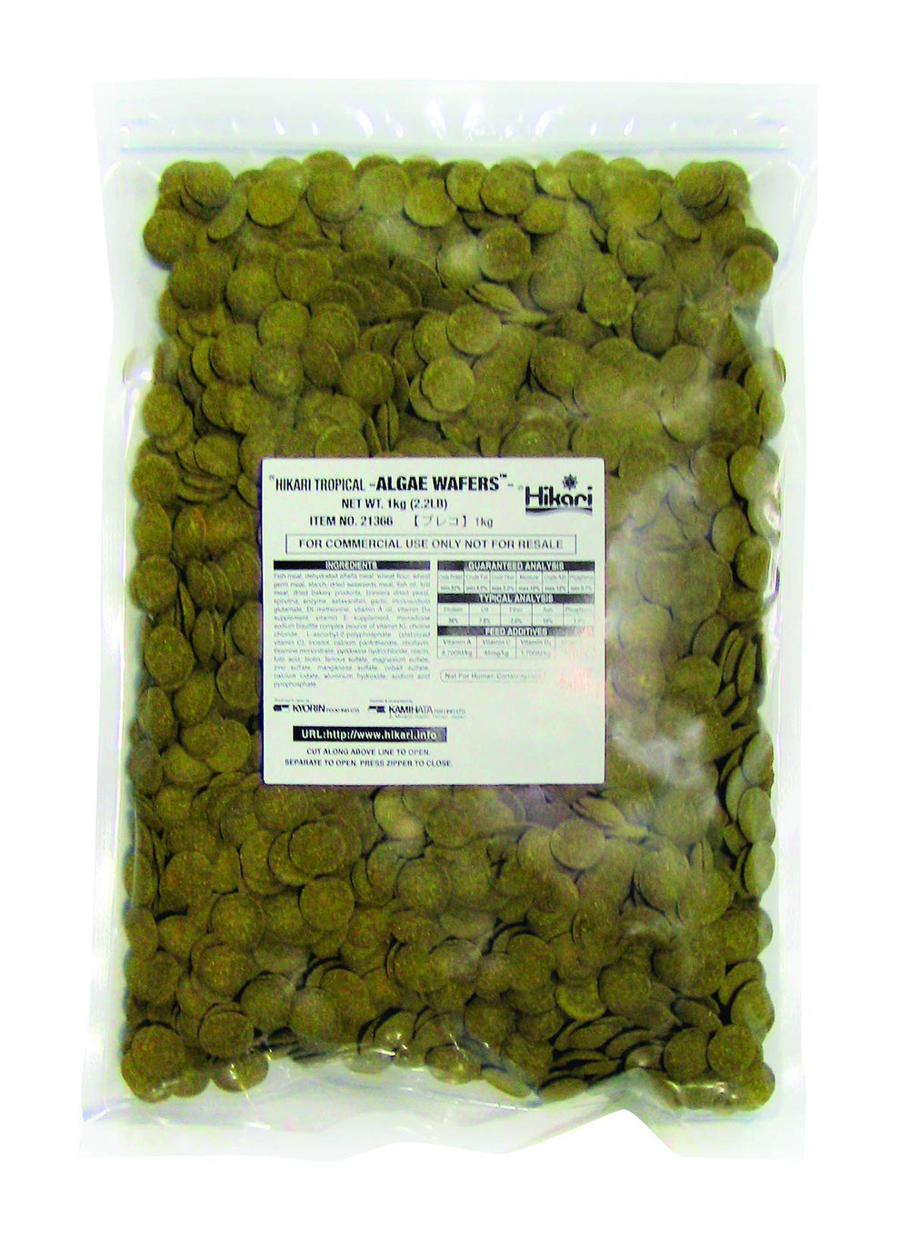 Hikari Algae Wafers in a pet dish, appealing algae-eater nutrition