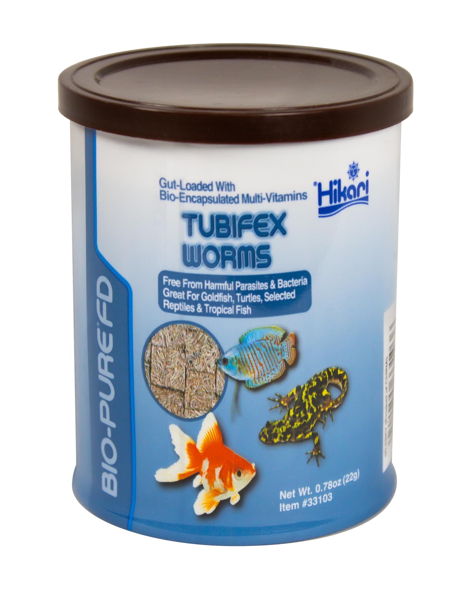 Hikari Bio-Pure tubifex cubes ready for quick, precise feeding.