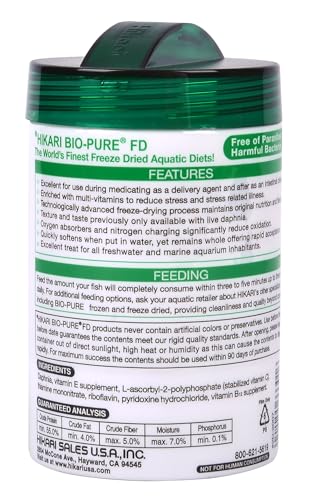 Hikari Bio-Pure Ratcheting Dispenser Top demonstrates precise portioning to reduce waste.
