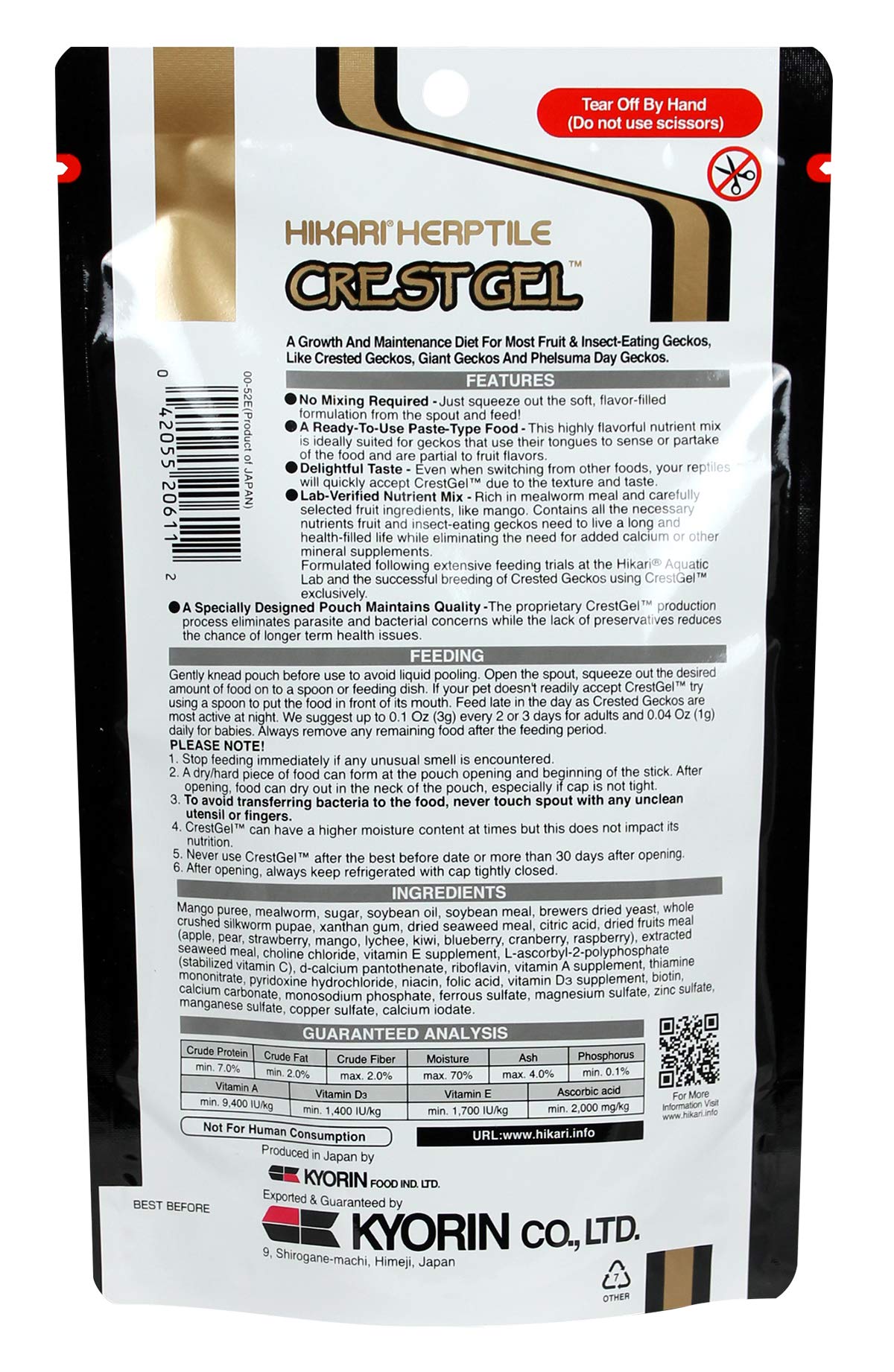 Hikari CrestGel spout feeding demonstrates easy squeeze feeding