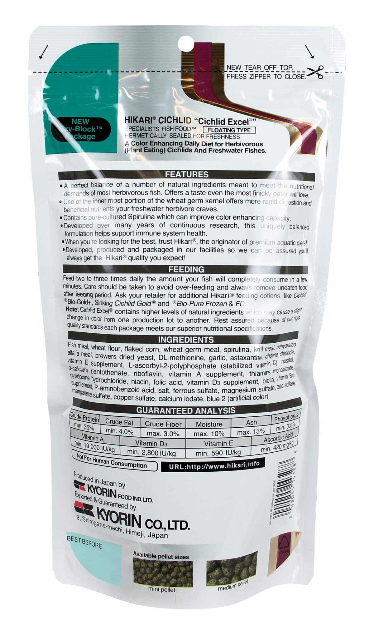 Hikari floating pellets demonstrate feeding intake monitoring