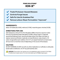 Hikari Ich-X dosage illustration demonstrates controlled application in a tank.