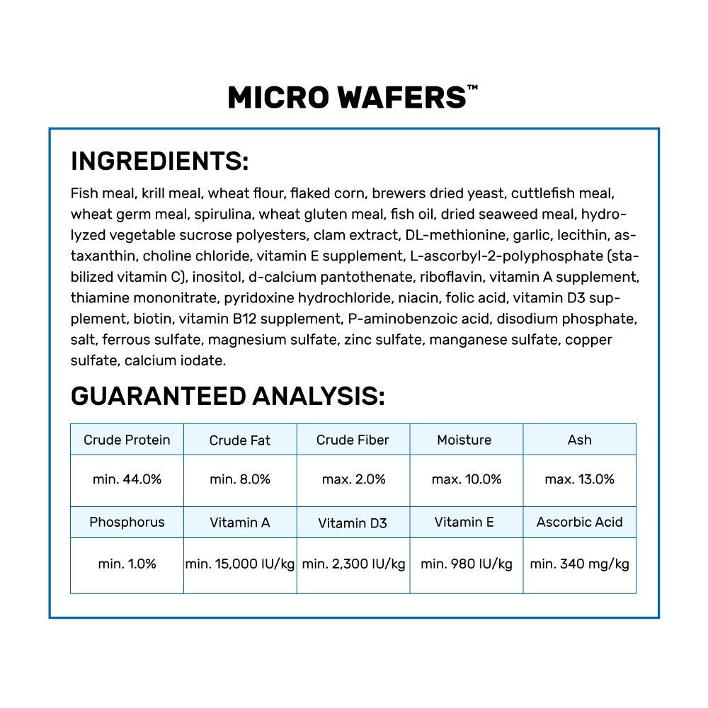Hikari Micro Wafers color up with spirulina and astaxanthin for vivid hues