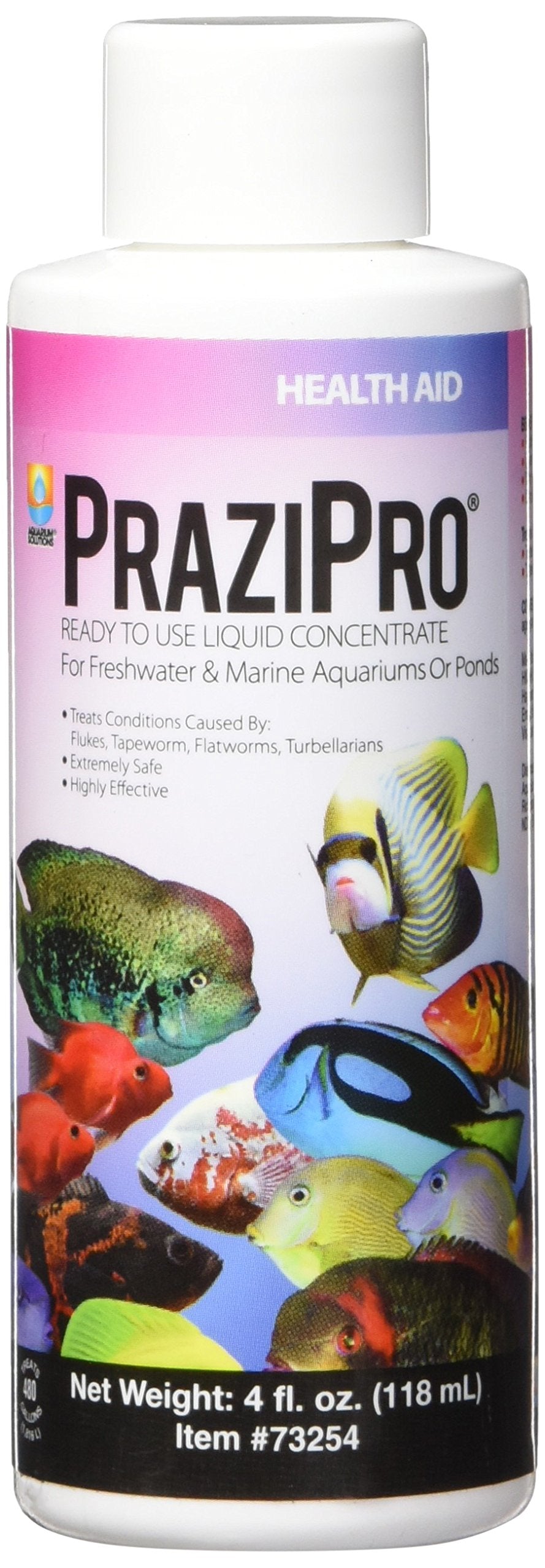 Hikari Prazipro 4oz bottle ready for aquarium parasite treatment and safe fish care