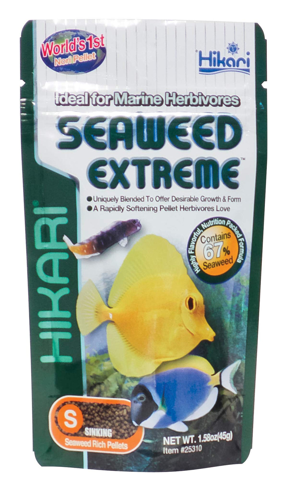 Hikari Seaweed Extreme floating pellets bottle for small herbivores promotes balanced nutrition