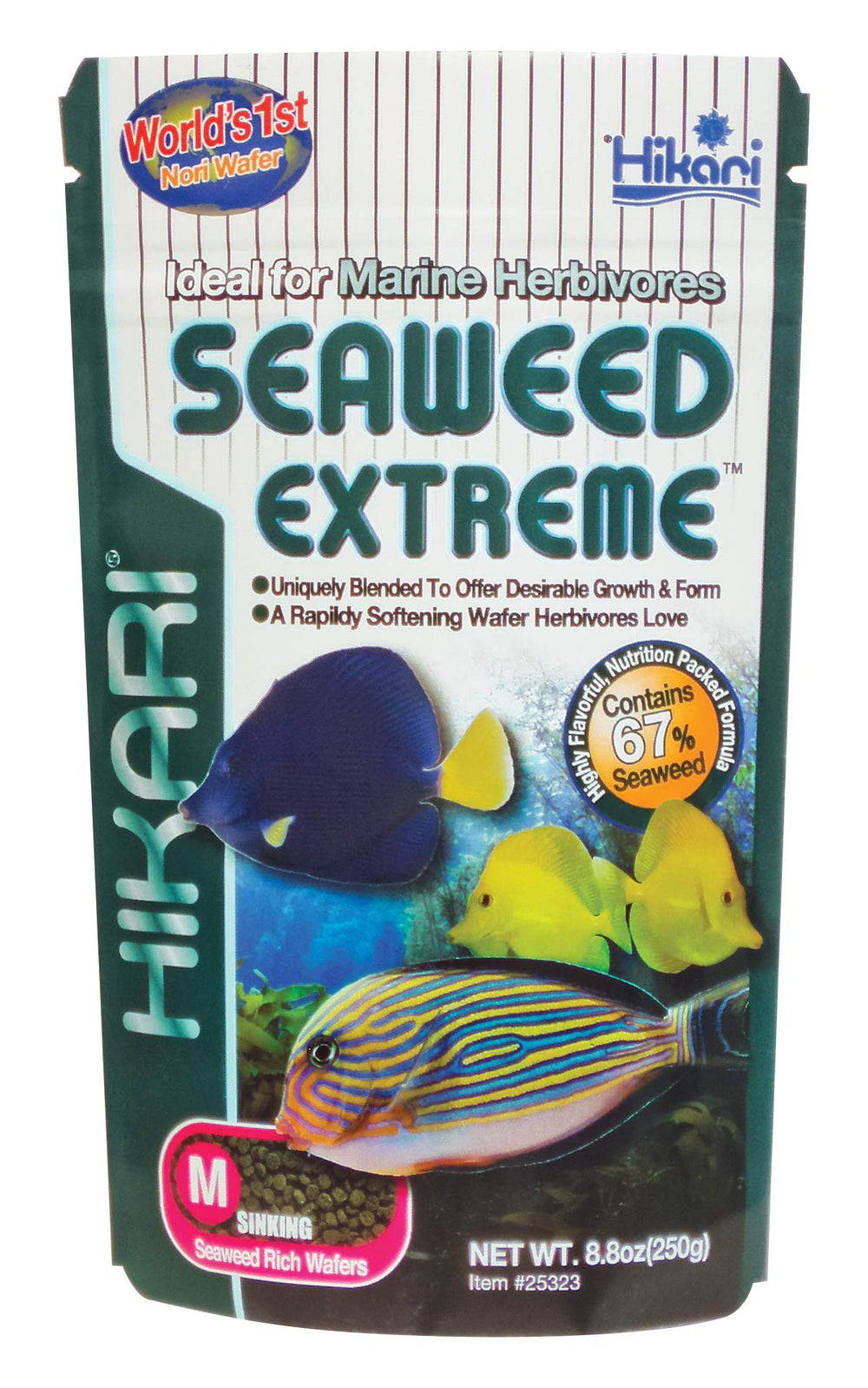 Hikari Seaweed Extreme wafers aroma attracts herbivores for consistent feeding.