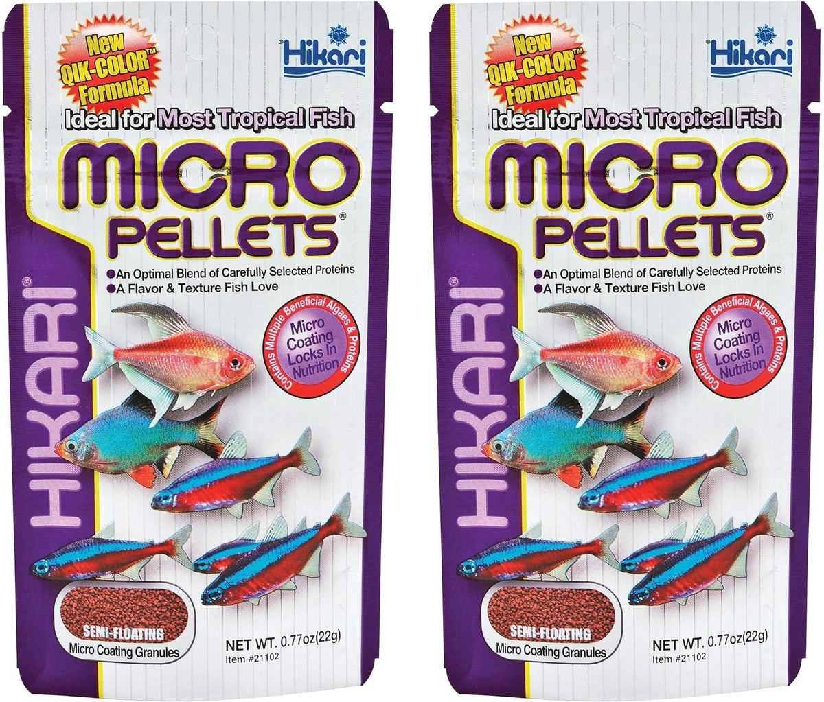Hikari tropical semi-floating micro pellets in two-pack for small tropical fish feeding