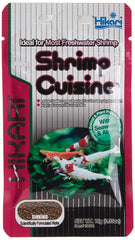 Hikari Tropical Shrimp Cuisine packaging shows easy storage and dosing for hobby aquarists.