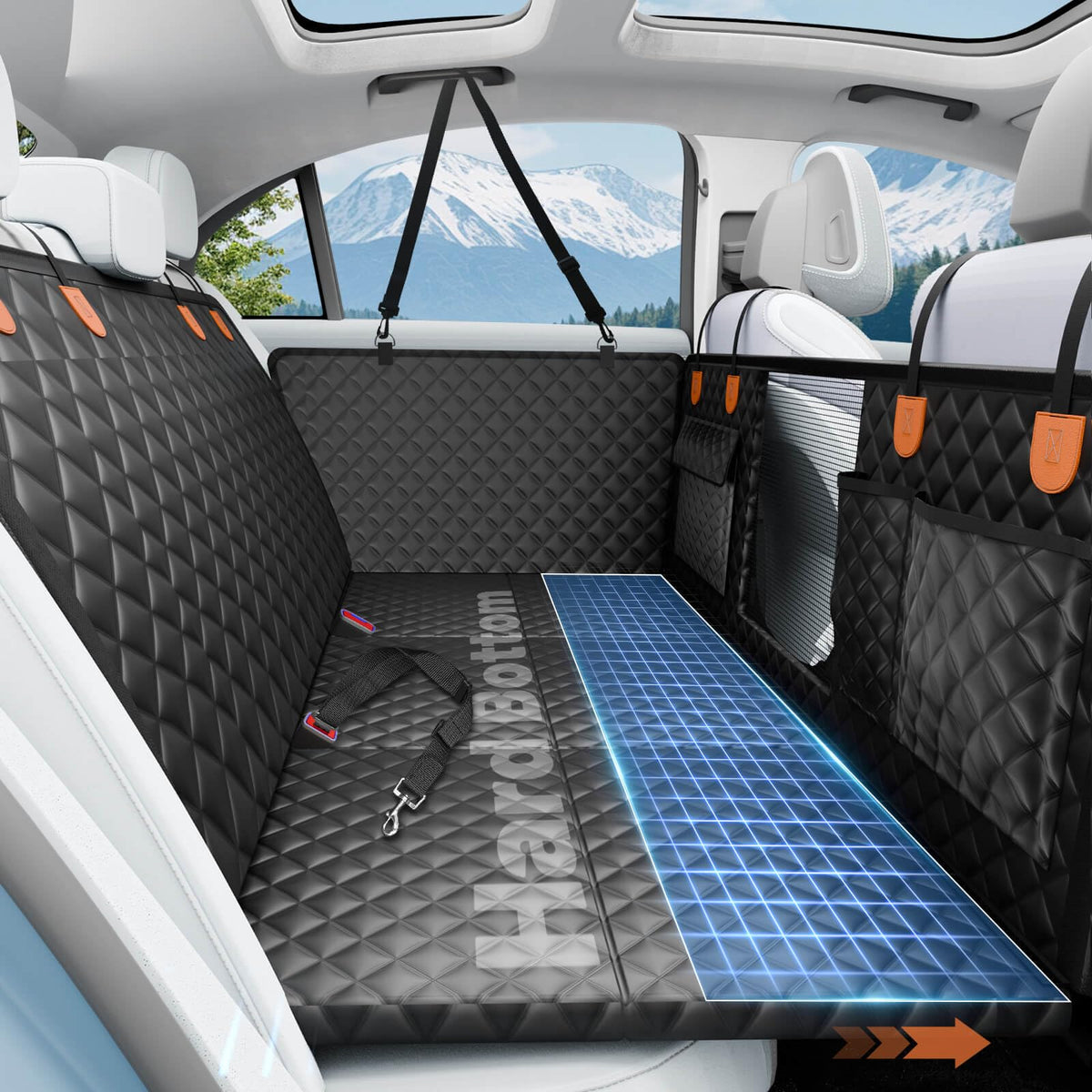 HikeSeptPals dog seat cover backseat-coverage protects upholstery on road trips.