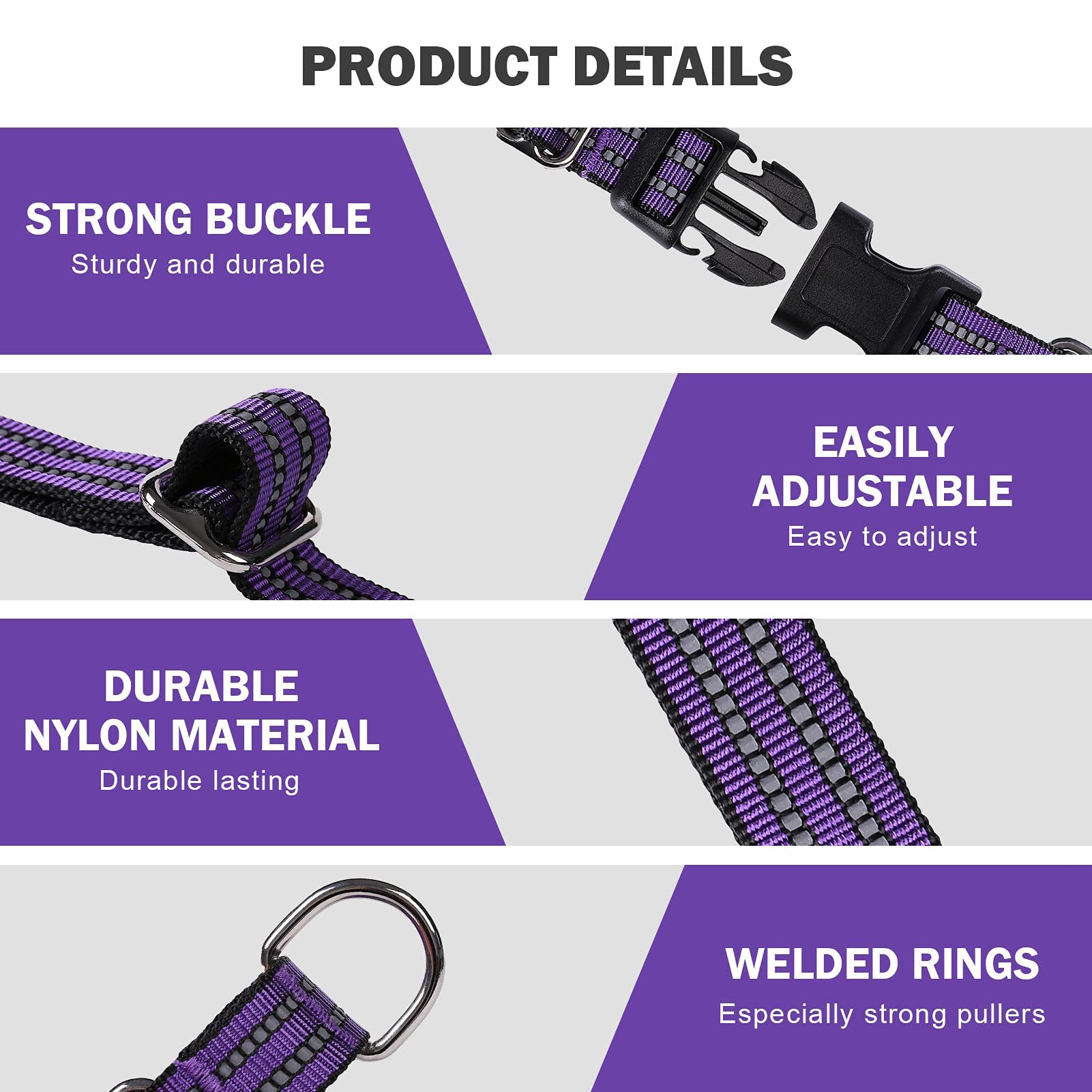 Hikiko durable soft-nylon dog collar stands up to daily wear and gentle pulls.