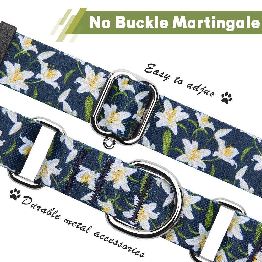 Hikiko floral nylon dog collar soft texture for everyday comfort