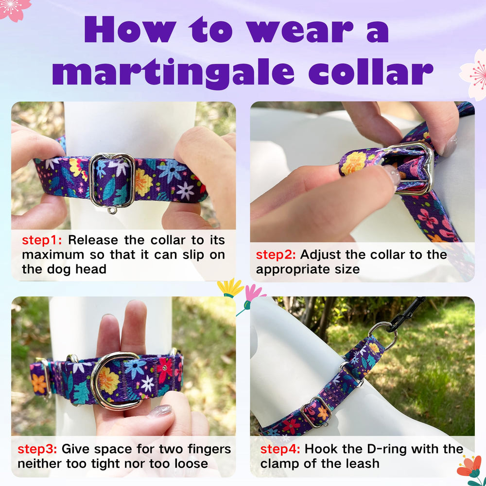 Hikiko martingale collar size guide XS displays precise measurements for a proper fit