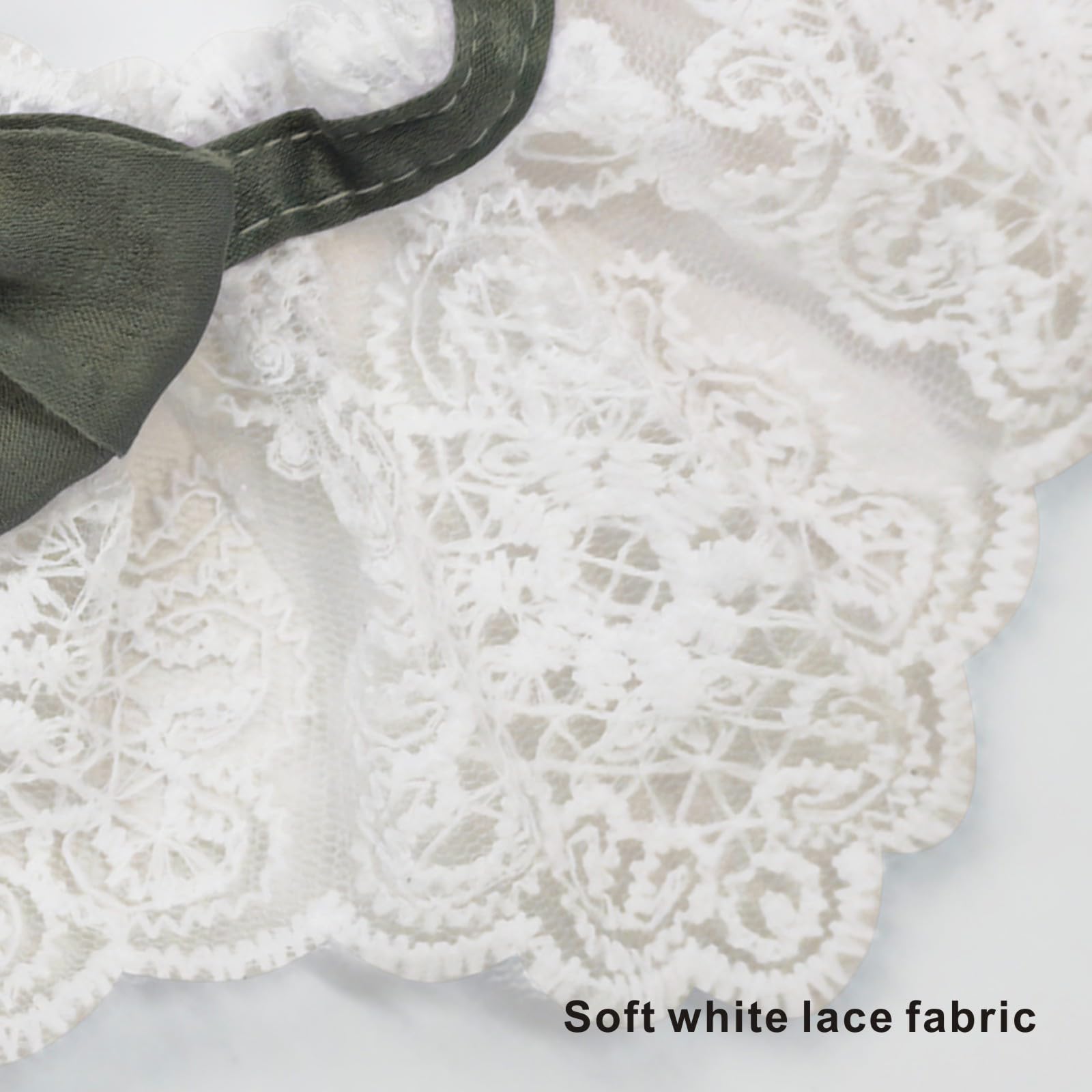 Hikiwin adjustable-fit collar with 25 cm lace trim and 15 cm ties fits most cats