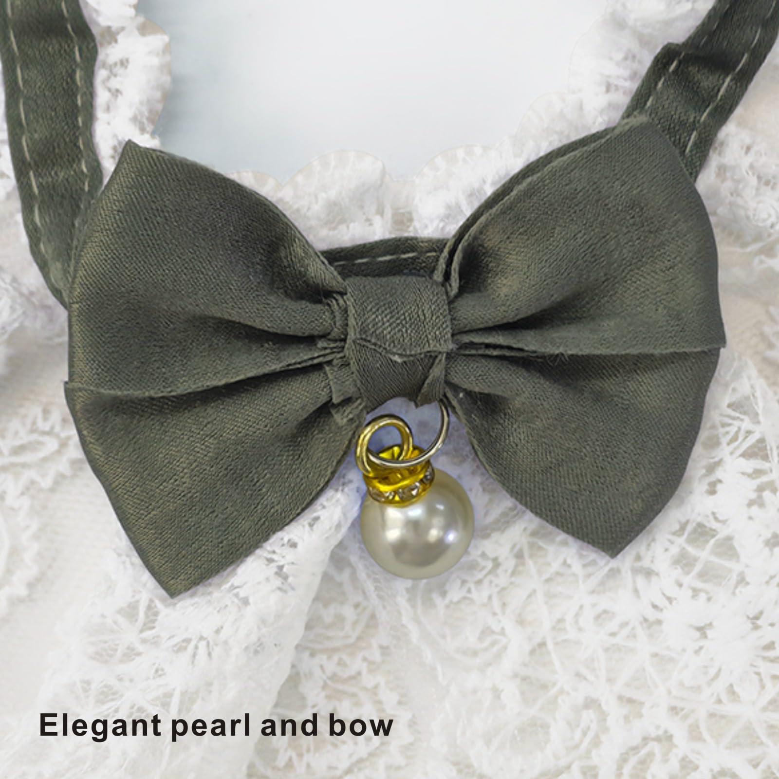 Hikiwin soft-material lace collar keeps pets comfortable while wearing bows