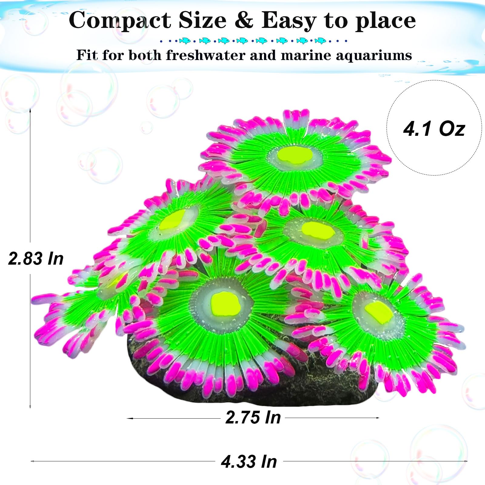 HIKTQIW resin-base-stability-pink keeps decorations anchored on the tank floor.