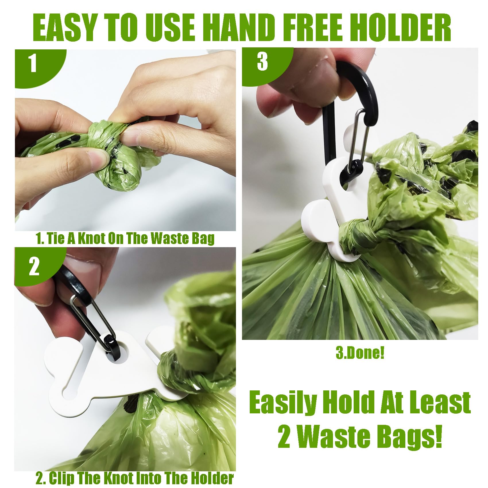 Hilihali clip-on bag securing feature keeps dispenser stable on leash
