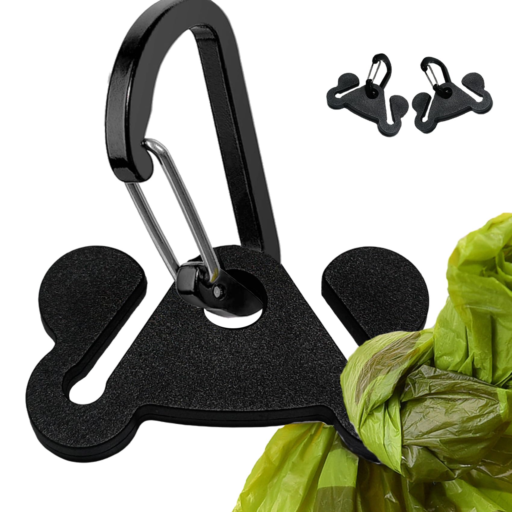 Hilihali dog poop bag holder with black clip for hands-free walking.