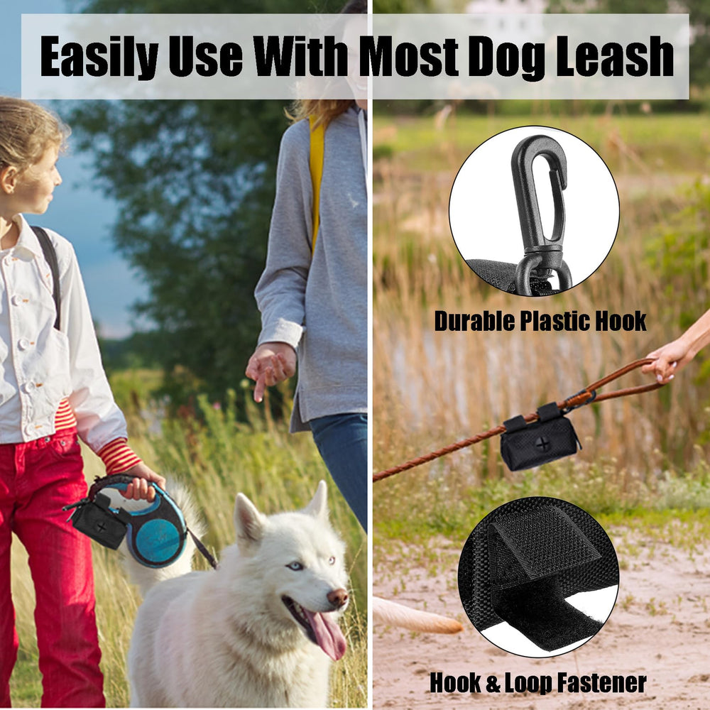 Hilihali dog poop bag holder carrier clips securely to any leash for quick access