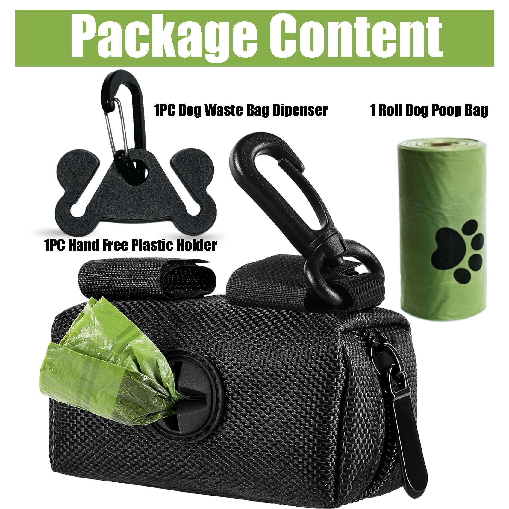 Hilihali dog waste bag dispenser easy-use design for simple setup on outings.