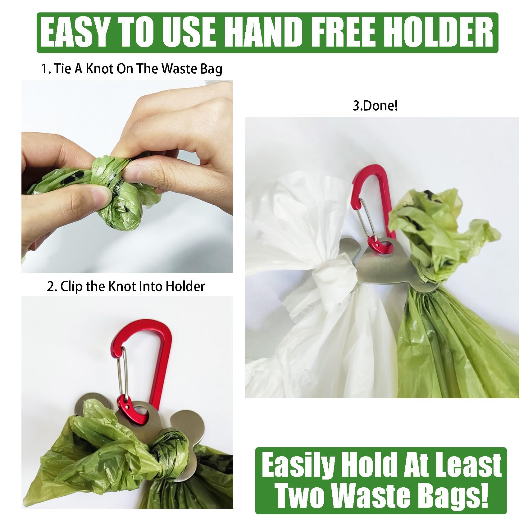 Hilihali dual-bag holder, carries bags on both sides for easy access.