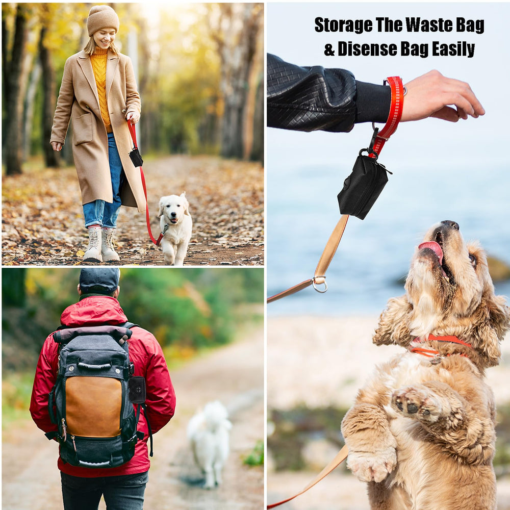 Hilihali two dog poop bag dispensers provide ample bags for longer outings