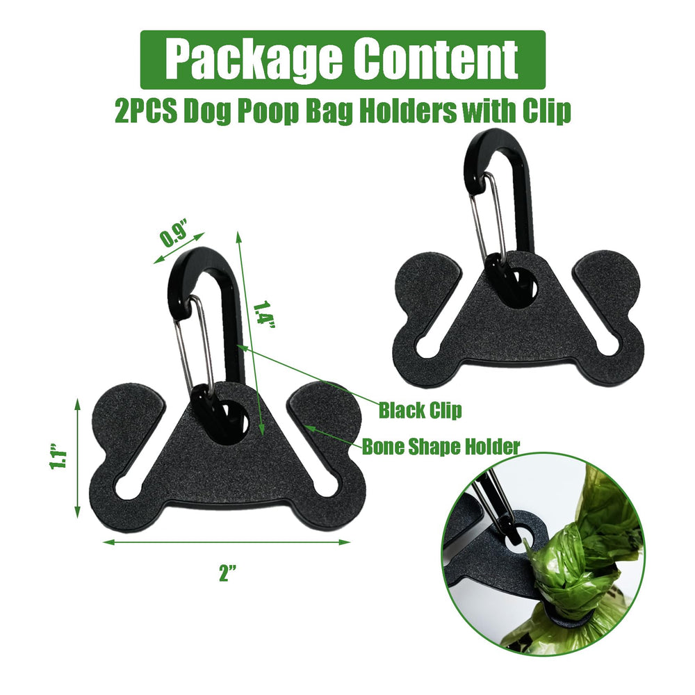 Hilihali two-pack black poop bag holder for convenient backup.