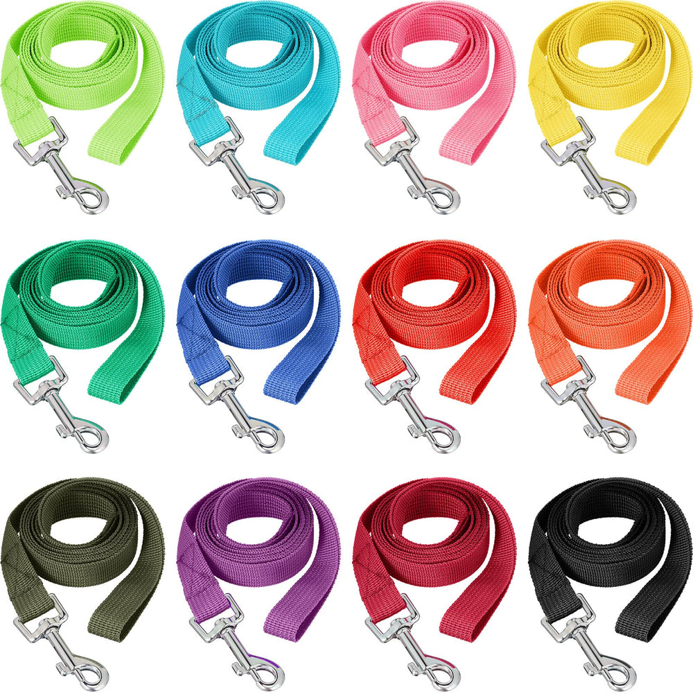 Hillban 12-colors puppy leash 5ft color variations ideal for color-coding during training