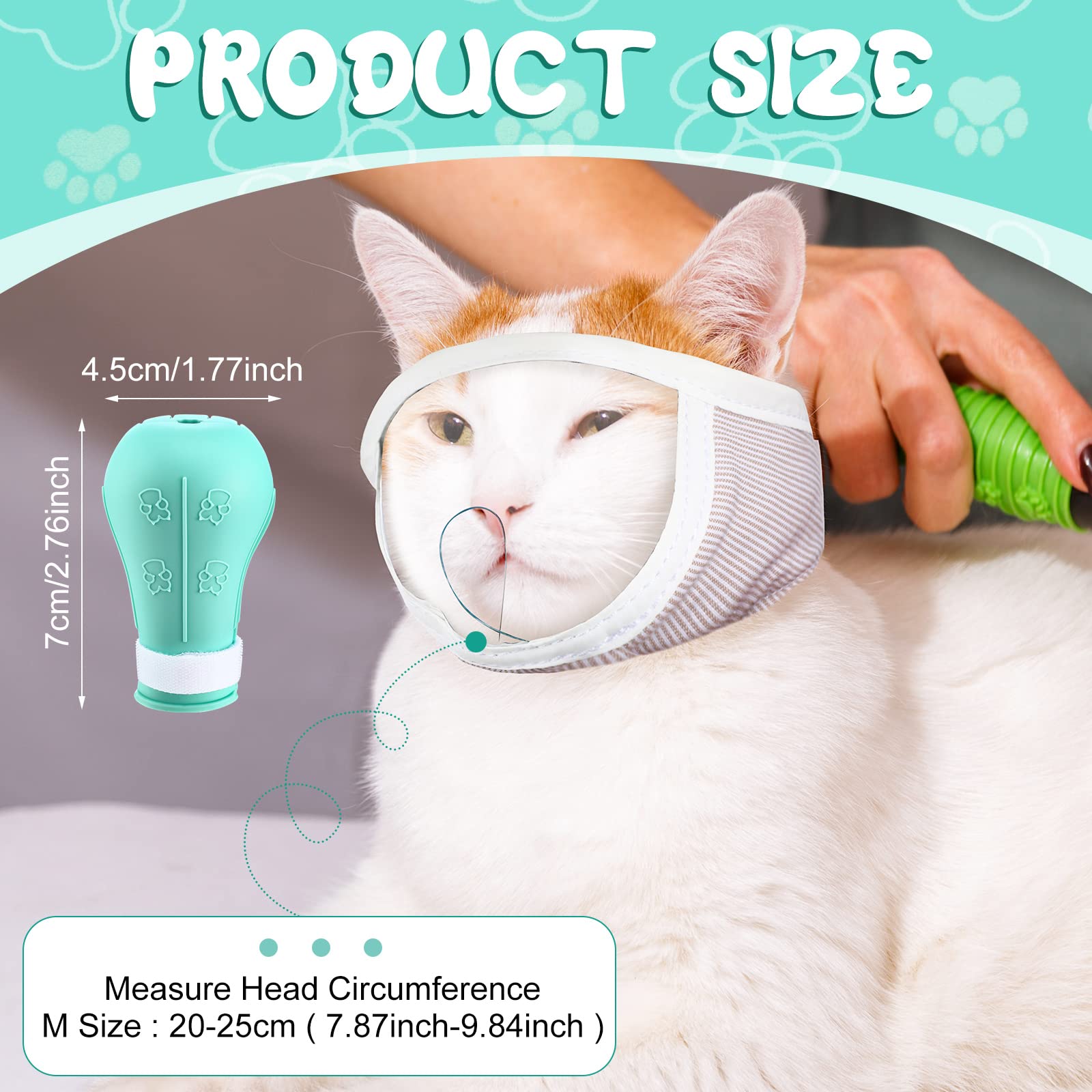 Hillban cat muzzle transparent material improves visibility during grooming.