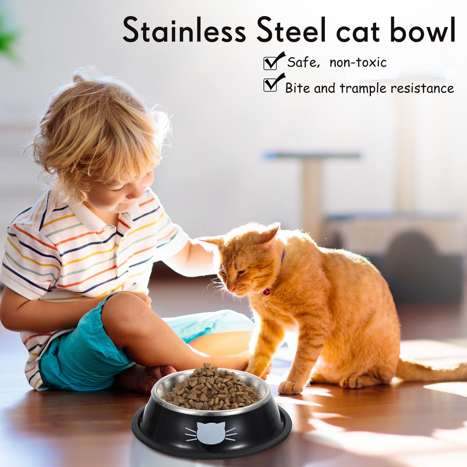 Hillban easy-clean cat bowls suitable for wet or dry food.