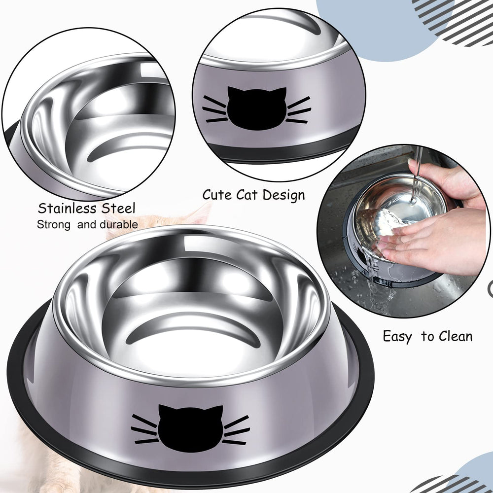 Hillban non-slip base cat bowls prevent sliding during meals.