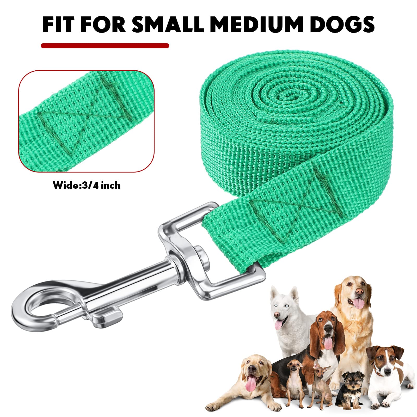 Hillban small-to-medium dog leash great for compact breeds and training