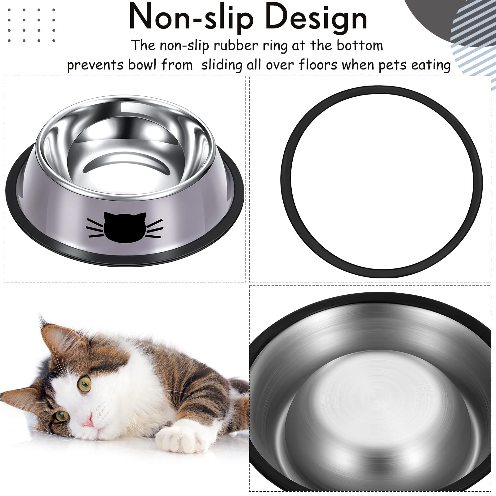 Hillban removable rubber base protects floors during feeding.