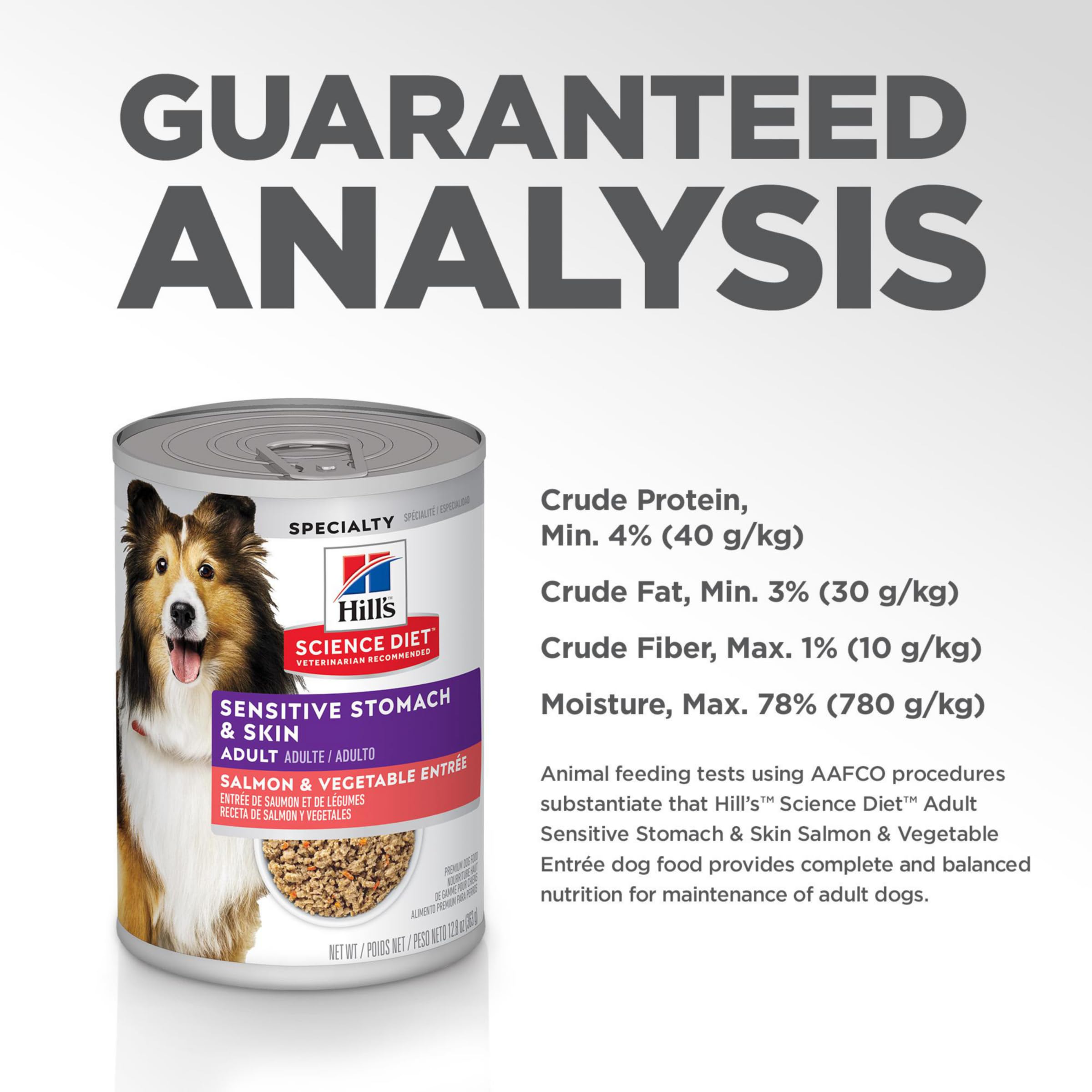 Hill's Science Diet natural-ingredients-wet-dog-food features real salmon and vegetables aroma