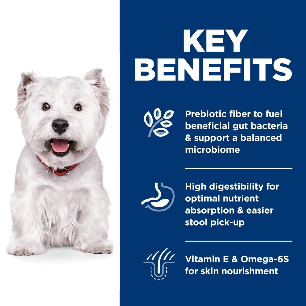 Hill's Science Diet Omega-6 Vitamin E coat nourishment—supports a healthy, shiny coat.
