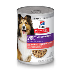 Hill's Science Diet Sensitive Stomach & Skin can closeup supports gentle digestion for adult dogs
