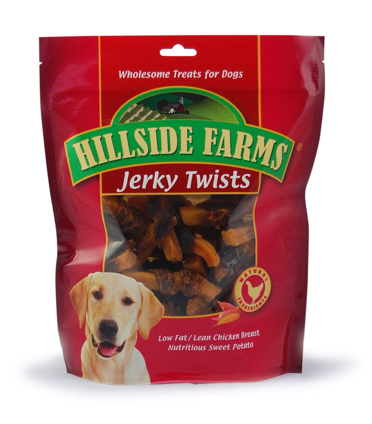 Hillside Farms treats bag open, ideal for reward-based training.