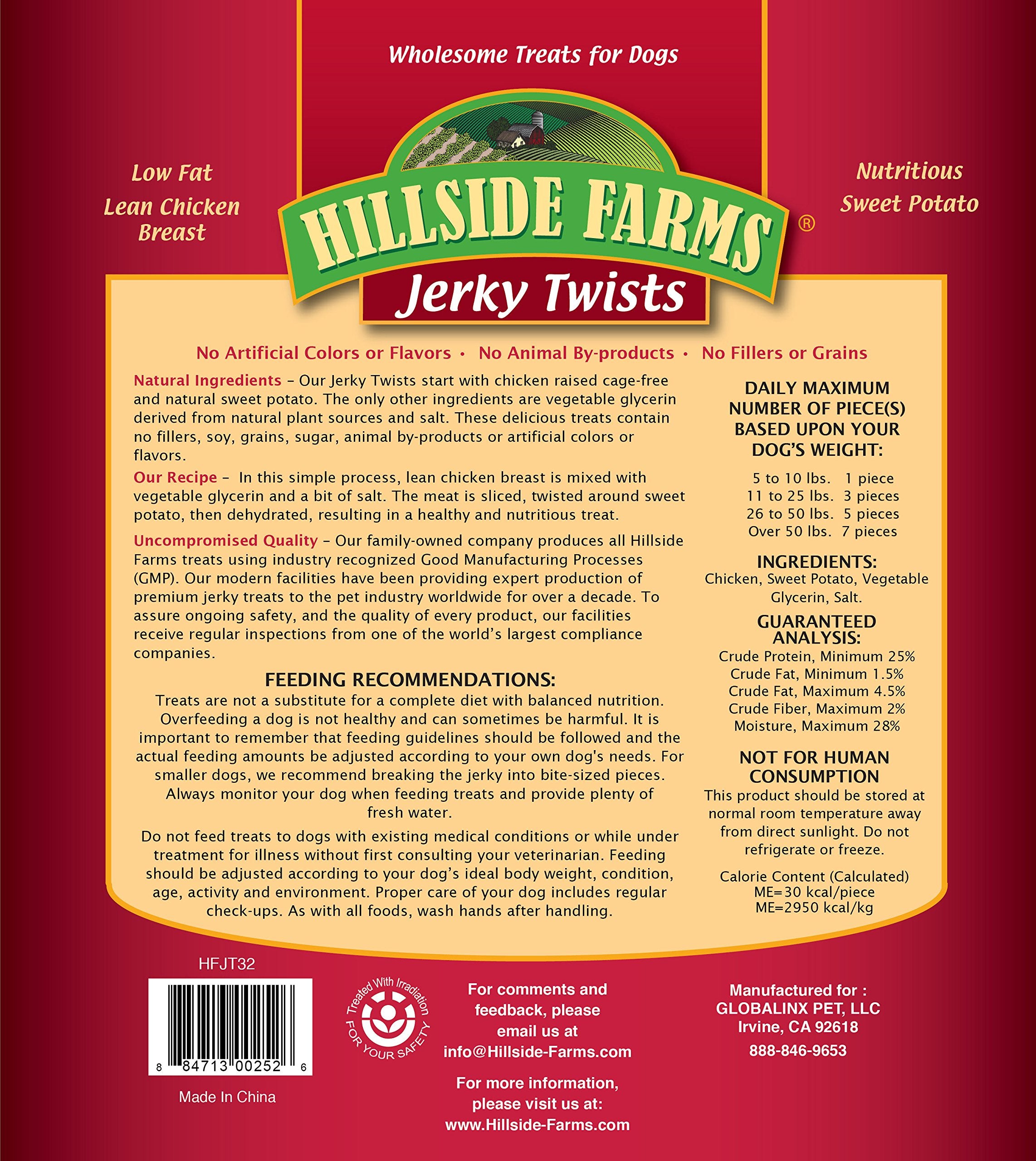 Hillside Farms jerky twists uncurled for easy-chew rewards on walks.