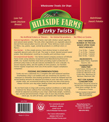 Hillside Farms jerky twists uncurled for easy-chew rewards on walks.
