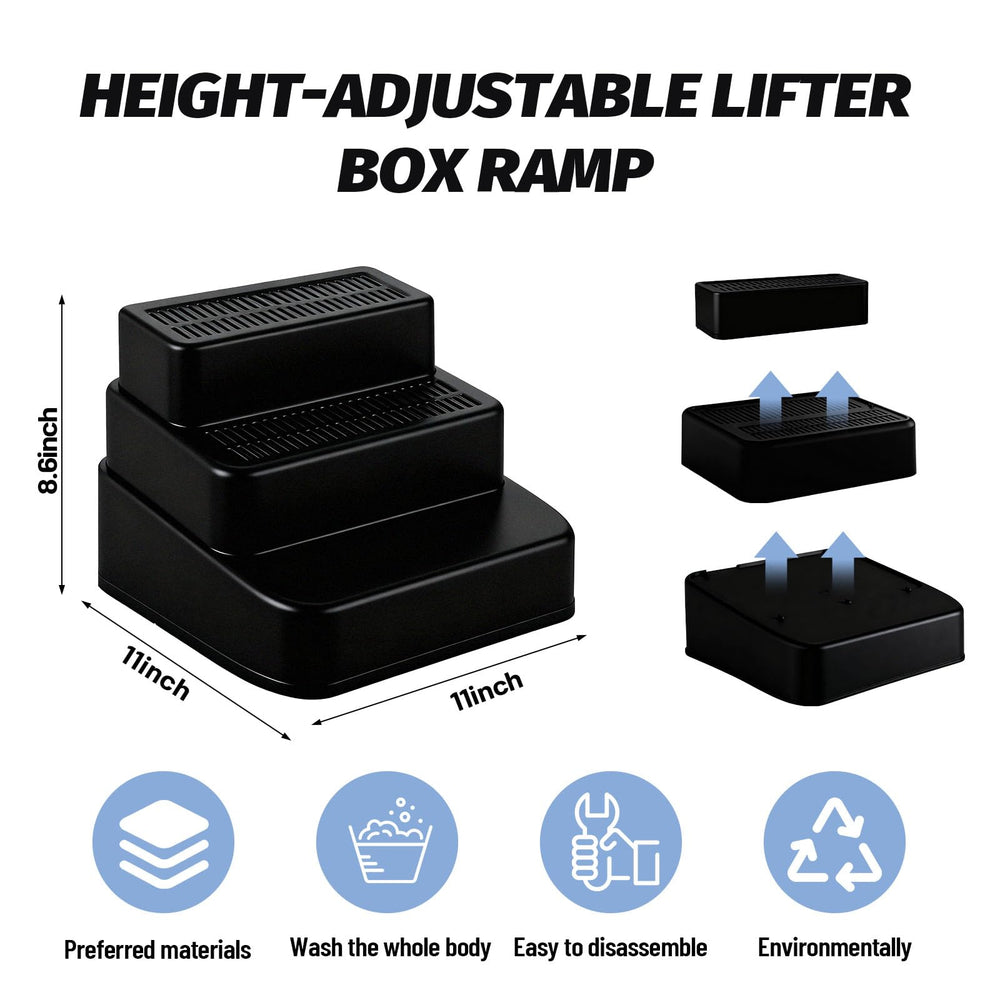 Himake 2-tier 6.3in height ramp supports small cats' entry.