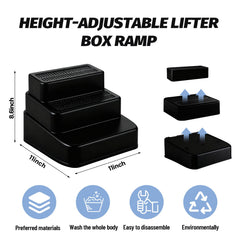 Himake 2-tier 6.3in height ramp supports small cats' entry.