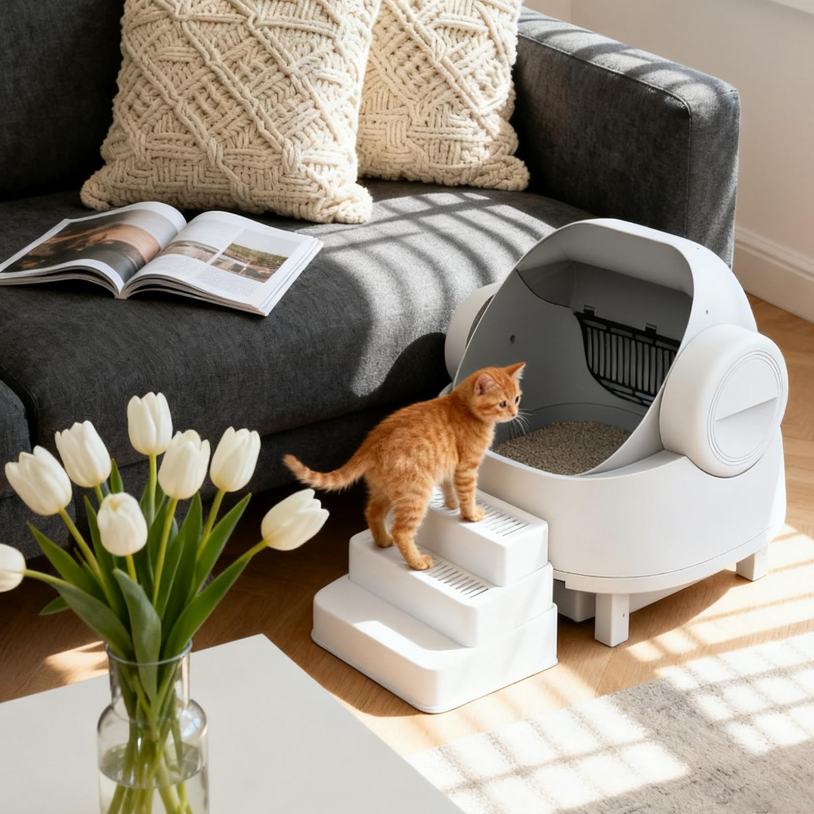 Himake compact white design blends with home décor.