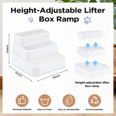 Himake litter-catching grid demonstrates litter recycling back into the box.