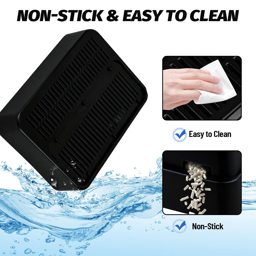 Himake litter-trapping grid reduces floor mess from paws.