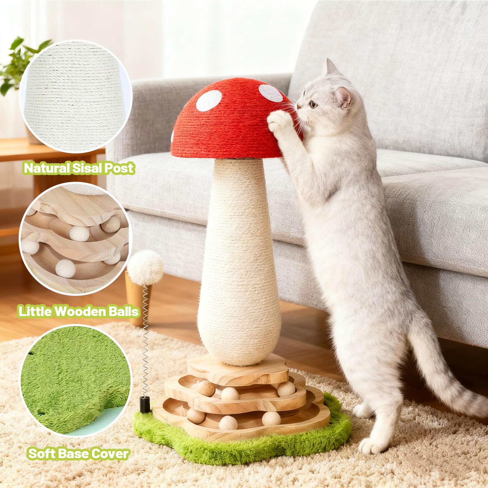 Himake sturdy base with foam pads prevents tipping during play.