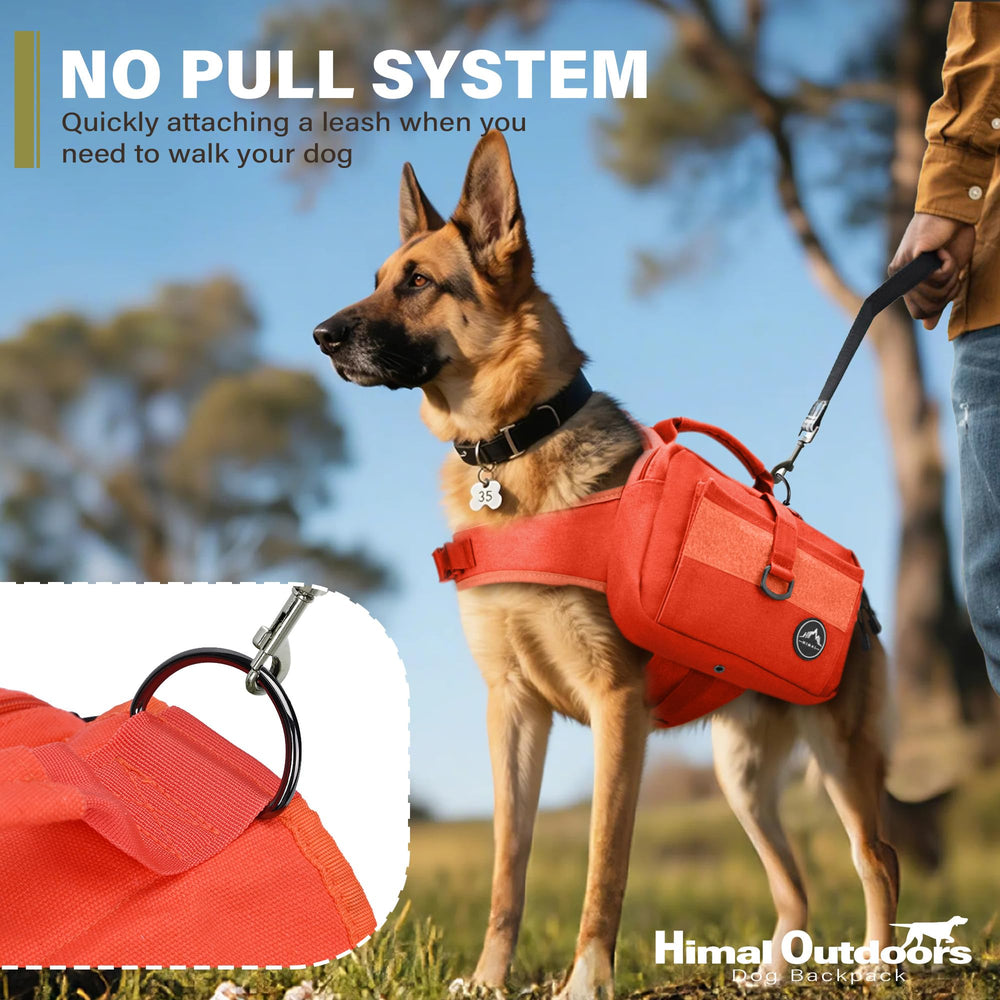Himal Outdoors adjustable-strap image ensures secure fit across breeds for confident hikes.