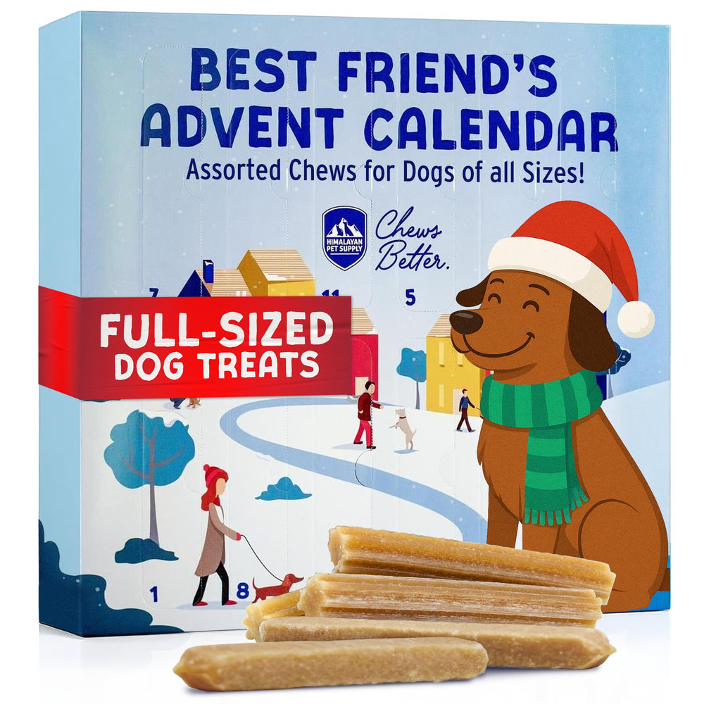 Himalayan Dog Chew Advent Calendar cover packaging, festive and gift-ready for holidays.