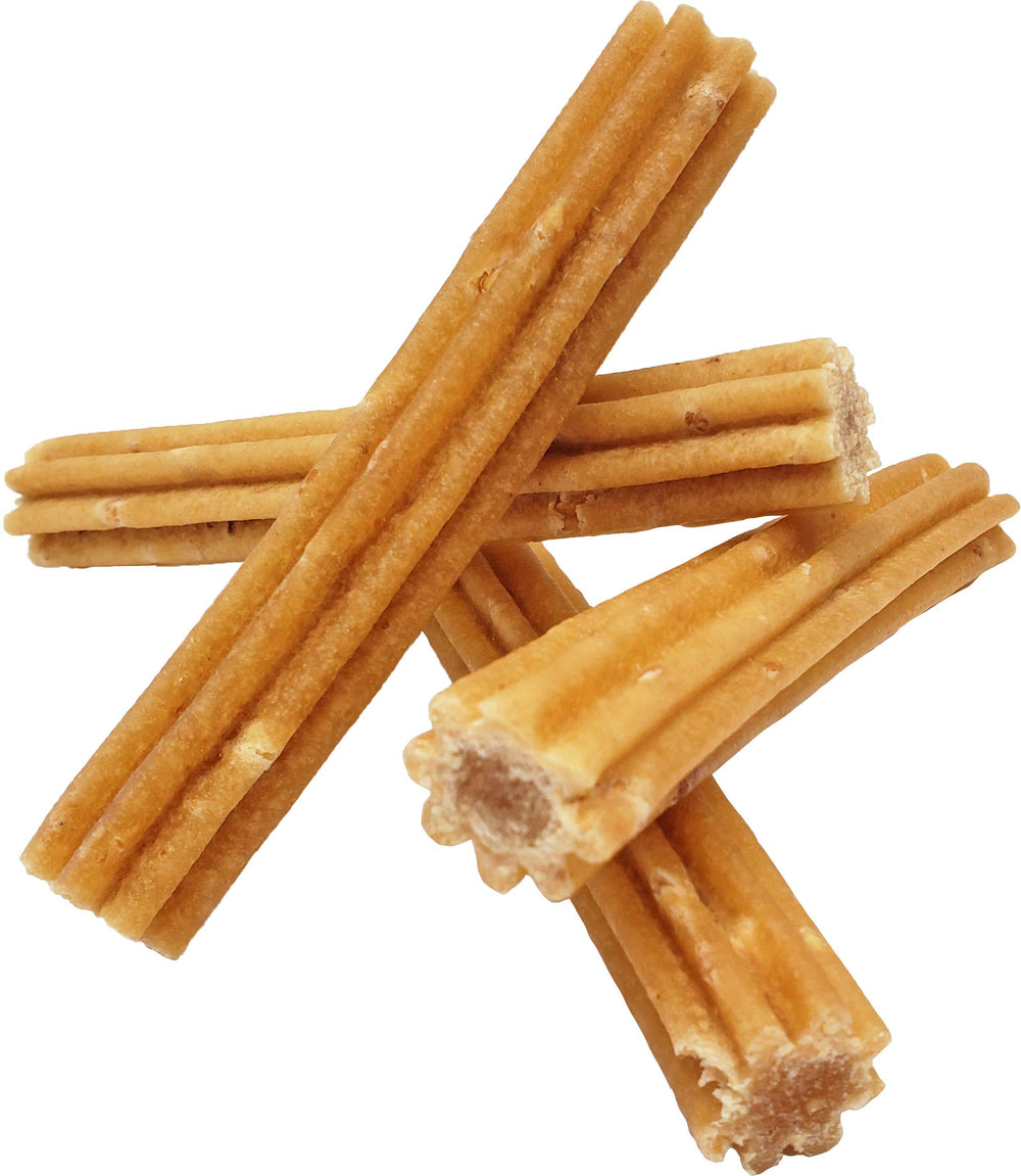 Himalayan Dog Chew Churro resealable pouch preserves freshness of long-lasting chews.